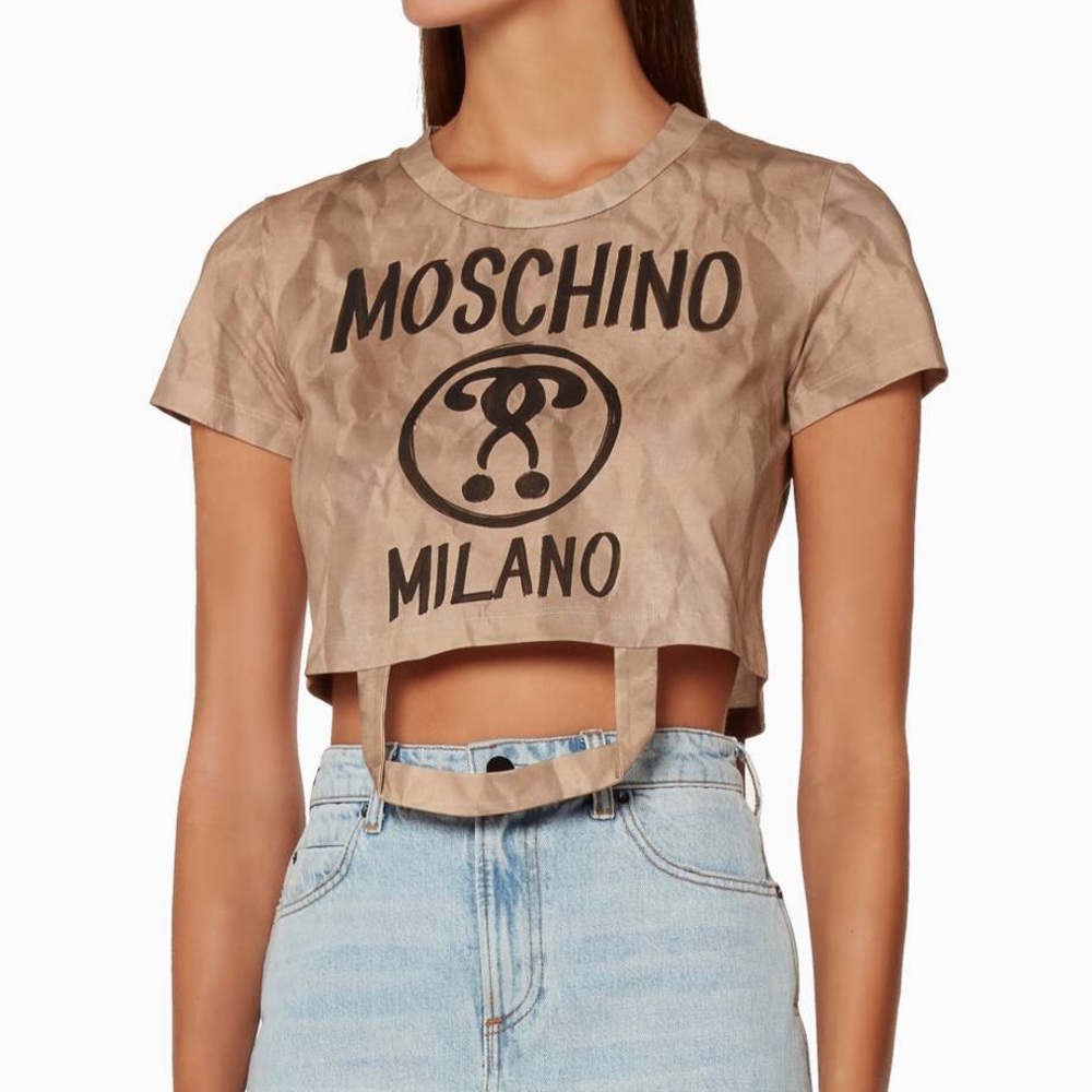 Moschino Jeremy Scott recycled paper bag shirt S